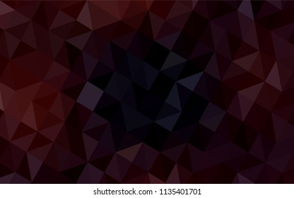 Dark Red vector shining triangular cover. Colorful abstract illustration with triangles. Brand new style for your business design.