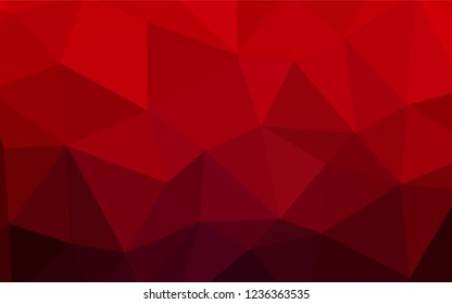 Dark Red vector shining triangular cover. Creative geometric illustration in Origami style with gradient. Pattern for a brand book's backdrop.