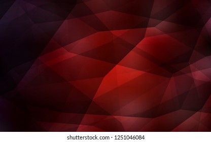 Dark Red vector shining triangular layout. Geometric illustration in Origami style with gradient.  A new texture for your web site.