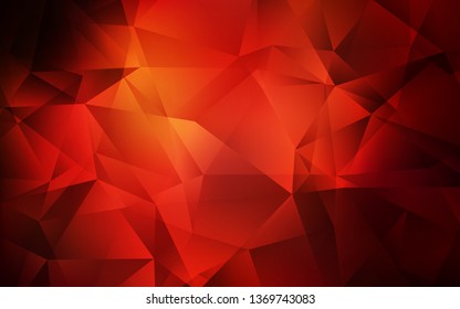 Dark Red vector shining triangular layout. Geometric illustration in Origami style with gradient.  A new texture for your web site.