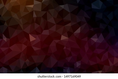 Dark Red vector shining triangular layout. Colorful illustration in polygonal style with gradient. Textured pattern for your backgrounds.