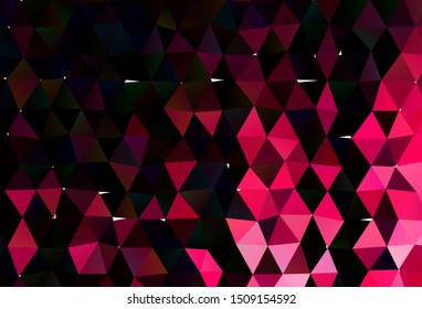 Dark Red vector shining triangular background. A vague abstract illustration with gradient. Brand new style for your business design.