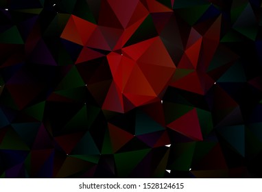 Dark Red vector shining triangular template. Colorful illustration in abstract style with gradient. New texture for your design.