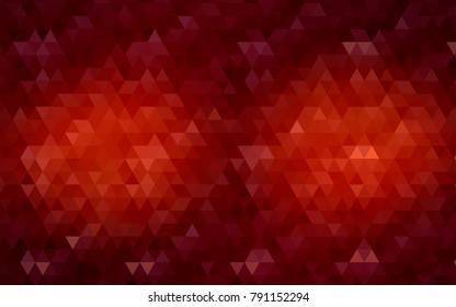 Dark Red vector shining triangular background. Triangular geometric sample with gradient.  The template can be used as a background for cell phones.
