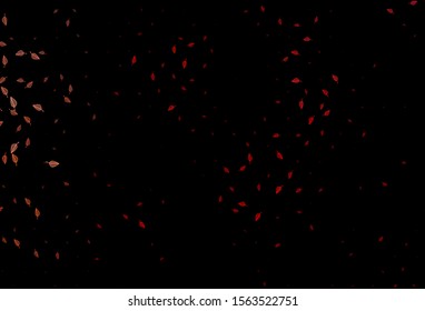 Dark Red vector sketch backdrop. A vague abstract illustration with leaves in doodles style. Doodle design for your web site.