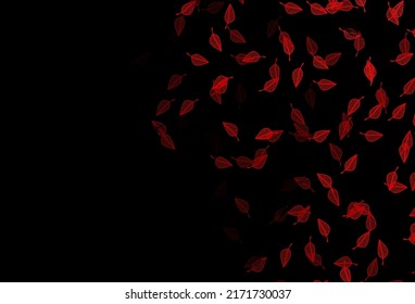 Dark Red vector sketch backdrop. Pattern with gradient colorful leaves in natural style. Hand painted design for wrapping, wallpaper.
