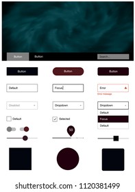 Dark Red vector style guide with sky stars. Modern Style guide with colorful gradient sky in its header. Modern template for your landing page.