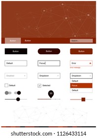 Dark Red vector style guide with triangles, circles. Style guide with triangles, circles on abstract background. This sample is for your website.