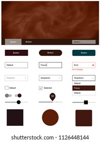 Dark Red vector style guide with sky stars. Modern Style guide with colorful gradient sky in its header. This template you can use for landing pages.