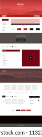 Dark Red vector style guide with mountains. Colorful Style guide with mountains on abstract background. Simple colorful design for tourist websites.