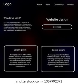 Dark Red vector style guide with sky stars. Colorful ui/ux kit with header consisted of clouds & stars. Modern template for your landing page.