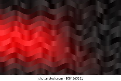 Dark Red vector template with bent lines. Blurred geometric sample with gradient bubbles.  The best blurred design for your business.
