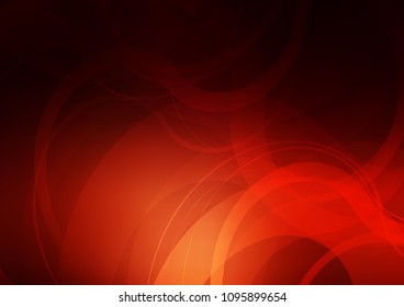 Dark Red vector template with bent lines. A sample with blurred bubble shapes. A completely new template for your business design.