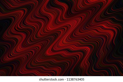 Dark Red vector template with bent lines. A sample with blurred bubble shapes. Pattern for your business design.