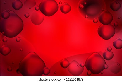 Dark Red vector template with bent ribbons. Blurred geometric sample with gradient bubbles.  Textured wave pattern for backgrounds.