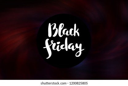 Dark Red vector template with a black hole, space. Gradient colorful illustration with a black hole, stars. Black Friday design for ads, commercials.