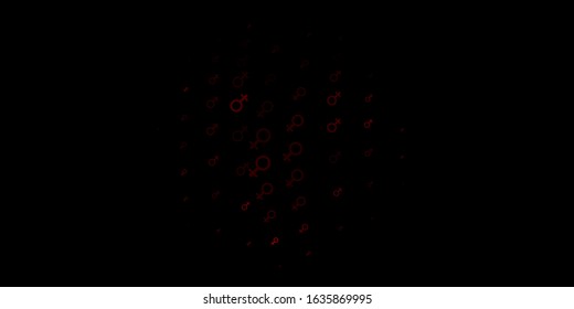 Dark Red vector template with businesswoman signs. Simple design in abstract style with women’s rights activism. Elegant design for wallpapers.
