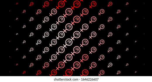 Dark Red vector template with businesswoman signs. Simple design in abstract style with women’s rights activism. Design for International Women’s Day.