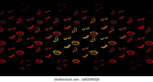 Dark Red vector template with businesswoman signs. Colorful illustration with gradient feminism shapes. Best design to show the power of women.