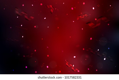 Dark Red vector template with carnival confetti. Confetti on blurred abstract background with colorful gradient. The template can be used as a background for postcards.