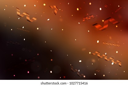 Dark Red vector template with carnival confetti. Blurred decorative design in anniversary style with confetti. New design for ad, poster, banner of your Party.