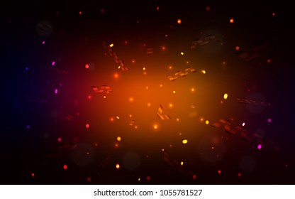 Dark Red vector template with carnival confetti. Modern geometrical abstract illustration with carnival ribbons. The pattern can be used for birthday gifts, congratulations.