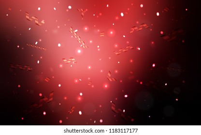 Dark Red vector template with carnival confetti. Modern geometrical abstract illustration with carnival ribbons. The template can be used as a background for postcards.