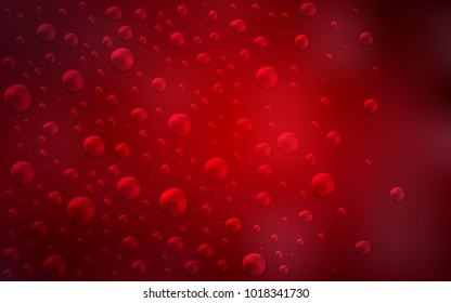 Dark Red vector template with circles. Modern abstract illustration with colorful water drops. The pattern can be used for ads, leaflets of liquid.