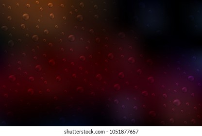 Dark Red vector template with circles. Glitter abstract illustration with blurred drops of rain. Beautiful design for your business natural advert.