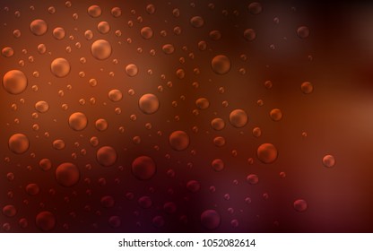 Dark Red vector template with circles. Blurred bubbles on abstract background with colorful gradient. Pattern can be used as texture of water, rain drops.