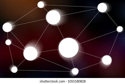 Dark Red vector template with circles, triangles. Glitter abstract illustration with connection of triangle structure. Completely new template for your brand book.