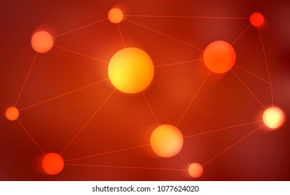 Dark Red vector template with circles, triangles. Design with connection of dots and lines on colorful background. New design for ad, poster, banner of your website.
