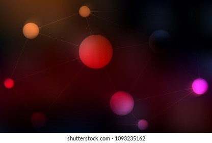 Dark Red vector template with circles, triangles. Decorative design in abstract style with triangle structure. Beautiful design for your business advert.