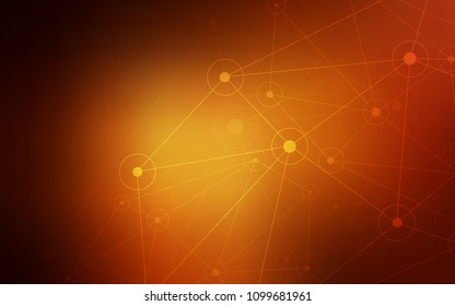 Dark Red vector template with circles, triangles. Illustration with set of colorful abstract circles and lines. Pattern can be used for futuristic ad, booklets.