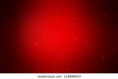 Dark Red vector template with circles, triangles. Design with connection of dots and lines on colorful background. New design for ad, poster, banner of your website.