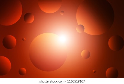 Dark Red vector template with circles. Blurred bubbles on abstract background with colorful gradient. Beautiful design for your business advert.
