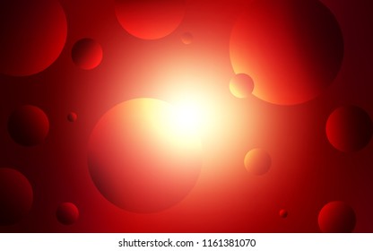 Dark Red vector template with circles. Blurred decorative design in abstract style with bubbles. New design for ad, poster, banner of your website.