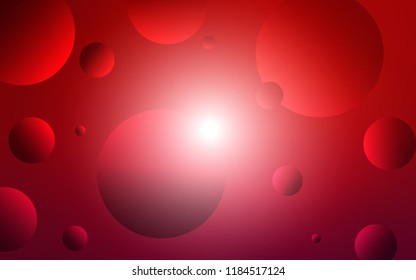 Dark Red vector template with circles. Abstract illustration with colored bubbles in nature style. Pattern can be used for beautiful websites.