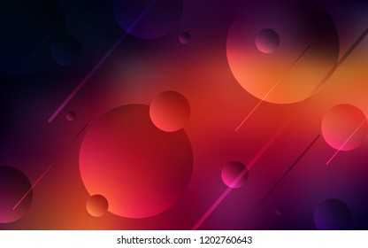 Dark Red vector template with circles. Blurred bubbles on abstract background with colorful gradient. Pattern can be used for ads, leaflets.