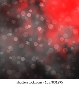 Dark Red vector template with circles. Glitter abstract illustration with colorful drops. Pattern for booklets, leaflets.