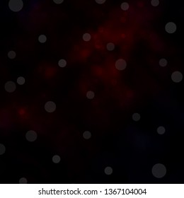 Dark Red vector template with circles. Glitter abstract illustration with colorful drops. Design for your commercials.
