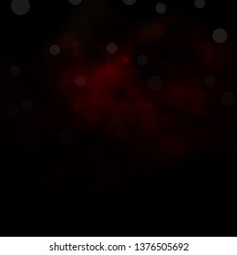 Dark Red vector template with circles. Glitter abstract illustration with colorful drops. Pattern for booklets, leaflets.