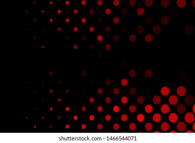 Dark Red vector template with circles. Blurred decorative design in abstract style with bubbles. Design for posters, banners.
