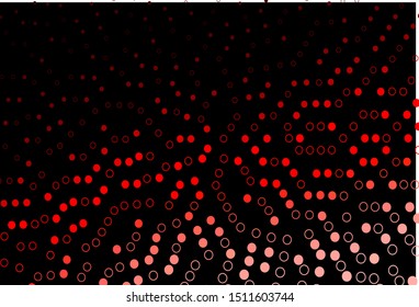 Dark Red vector template with circles. Glitter abstract illustration with blurred drops of rain. Design for posters, banners.