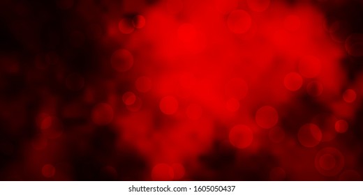 Dark Red vector template with circles. Abstract decorative design in gradient style with bubbles. Design for posters, banners.