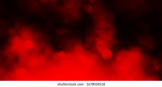 Dark Red vector template with circles. Glitter abstract illustration with colorful drops. Pattern for business ads.