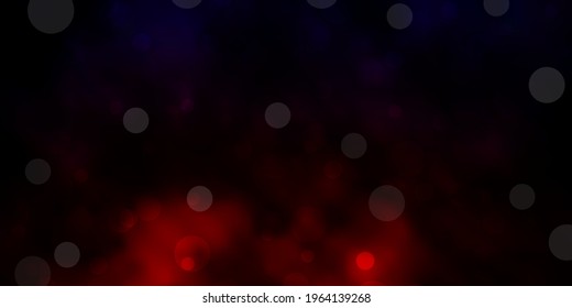 Dark Red vector template with circles. Illustration with set of shining colorful abstract spheres. Design for your commercials.