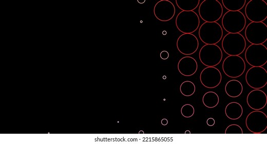 Dark Red vector template with circles. Illustration with set of shining colorful abstract spheres. Pattern for wallpapers, curtains.