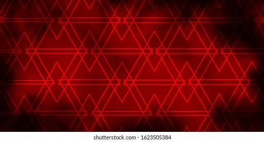 Dark Red vector template with crystals, triangles. Triangles on abstract background with colorful gradient. Pattern for websites.