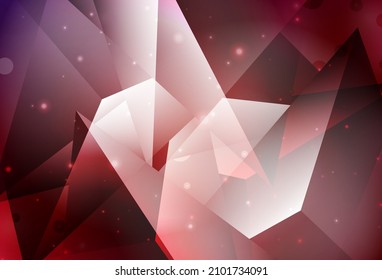 Plantilla de vector rojo oscuro con cristales, triángulos. Ilustración abstracta brillante con formas triangulares. Diseño elegante para tapices.